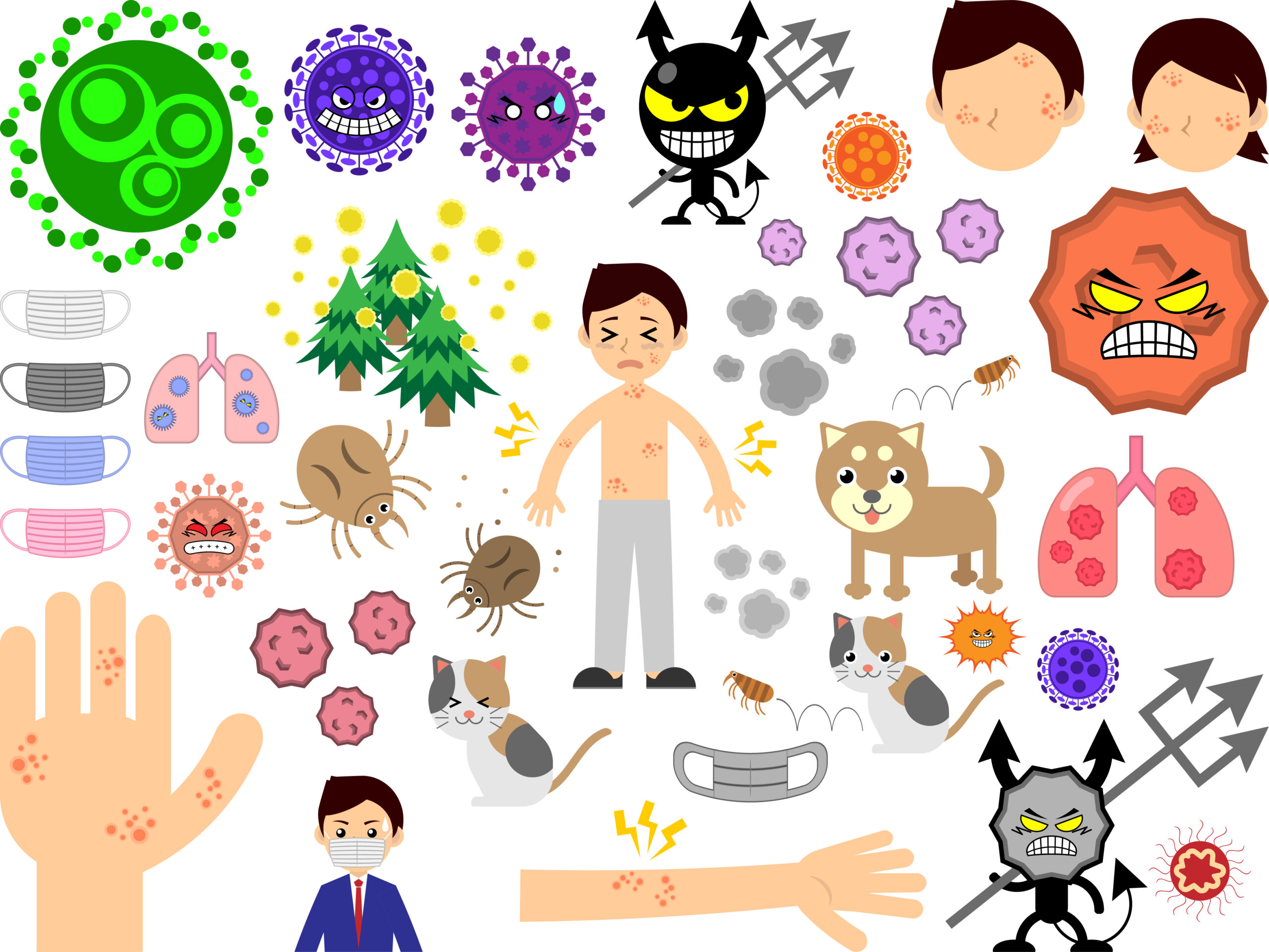 アレルギー反応を引き起こす原因物質一覧
